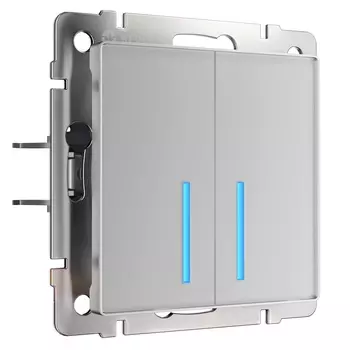 Сенсорный выключатель двухклавишный с управлением по Wi-Fi (серебряный) Werkel a048324