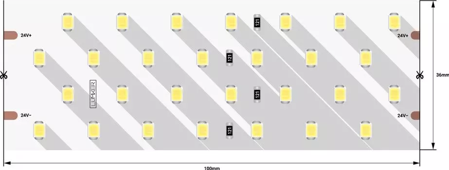 Светодиодная лента 1м. 26W 3000К DSG2280-24-WW-33 00-00000533