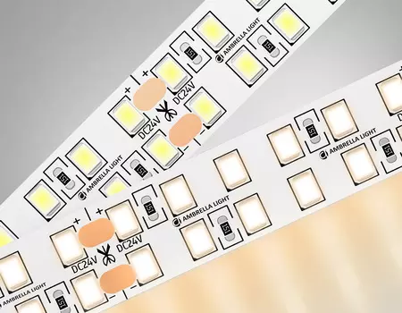 Светодиодная лента двухрядная 2835 240Led, 24W m, 24V IP20 3000K 5m Ambrella Light GS GS3701