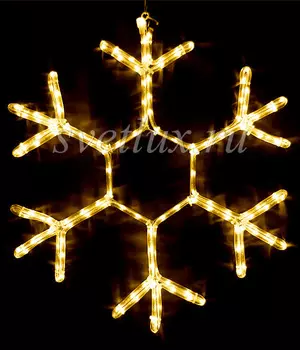 Светодиодная Снежинка 0,7м Тепло-Белая, Дюралайт на Металлическом Каркасе, IP54 13-044