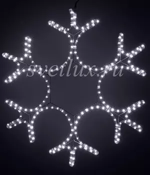 Светодиодная Снежинка 0,8м Белая, Дюралайт на Металлическом Каркасе, IP54 13-033