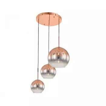 07565-3A,32 Подвес Восход прозрачный/роз. золото d50 h200 E27 3*40W Kink light