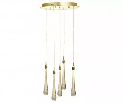 07860-5A,33 Подвес Асмер золото d40 h200 Led 15W (3000k) Kink light