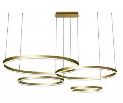 08204,33P(4000K) Подвес Тор матовое золото w150*100 (d40+60+80+100) h150 Led 174w (4000K) диммируемый с пультом ДУ Kink light