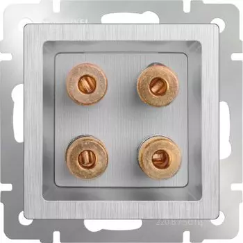 Акустическая розетка (cеребряный рифленый) WL09-AUDIOx4 Werkel