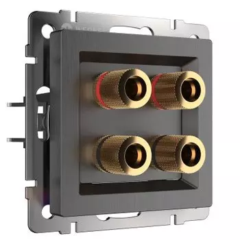 Акустическая розетка (графит рифленый) WL04-AUDIOx4 Werkel