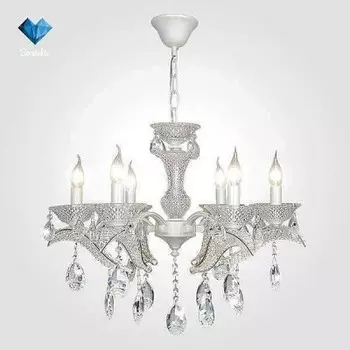 Евросвет 10057/6 белый/прозрачный хрусталь Strotskis