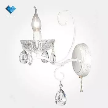 Евросвет 10061/1 белый с золотом/прозрачный хрусталь Strotskis