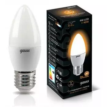 Лампа Gauss LED B35 Candle 4W E27 2700K (EB103102104)