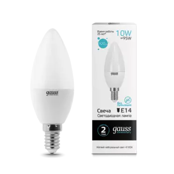 Лампа Gauss LED Elementary Свеча 10W E14 730lm 4100K (33120)