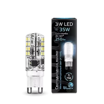 Лампа Gauss LED G9 AC150-265V 3W 240lm 4100K силикон (107709203)