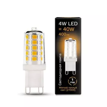 Лампа Gauss LED G9 AC185-265V 4W 400lm 2700K керамика (107309104)