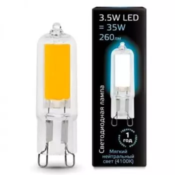 Лампа Gauss LED G9 AC220-240V 3.5W 260lm 4100K Glass (107809203)