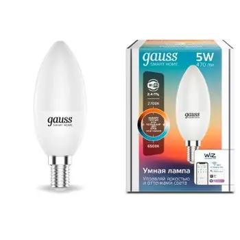 Лампа Светодиодная Gauss Smart Home DIM+CCT E14 C37 5 Вт (1110112)