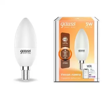 Лампа Светодиодная Gauss Smart Home DIM E14 C37 5 Вт 2700К (1100112)