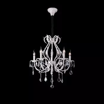 Люстра Евросвет 10003/5 белый с золотом/прозрачный хрусталь Strotskis