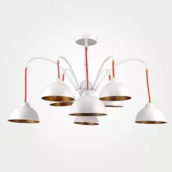 Люстра металлическая Евросвет 70043/8 белая с красным шнуром