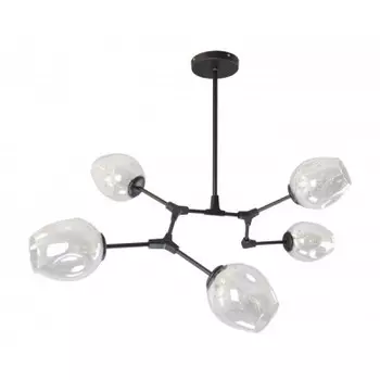 Люстра НИССА черная (прозрачные плафоны) w108*80 h 45 E27 5*40W Kink light 07512-5,19(21)