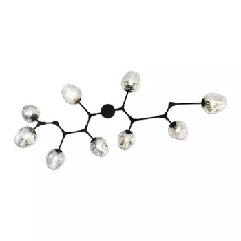 Люстра НИССА черная (прозрачные плафоны) w180*80 h45/65 E27 9*40W Kink light 07512-9,19(21)