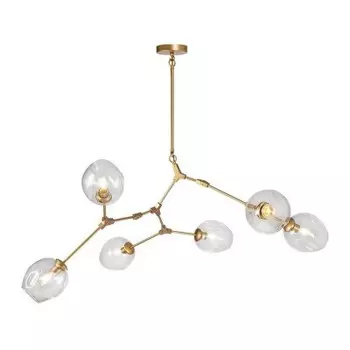 Люстра НИССА золото (прозрачные плафоны) w115*80 h45/65 E27 6*40W Kink light 07512-6,33(21)