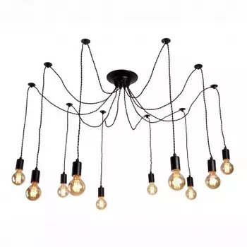 Люстра паук лофт Arte lamp A9184SP-10BK FUORI