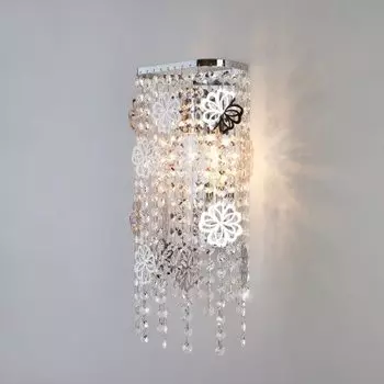 Настенный светильник бра Евросвет 10083/2 хром/прозрачный хрусталь Strotskis