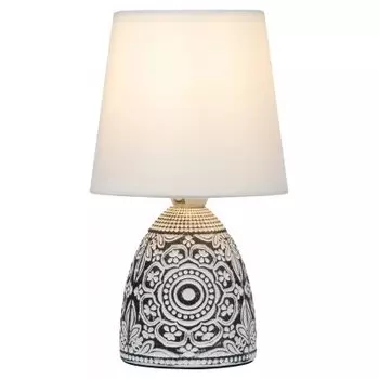 Настольная лампа Rivoli Debora 7045-502 1 * Е14 40 Вт керамика черная с абажуром