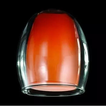 Плафон двойной оранжевый+прозрачный 9808 арт. 70438 E14 100*80мм