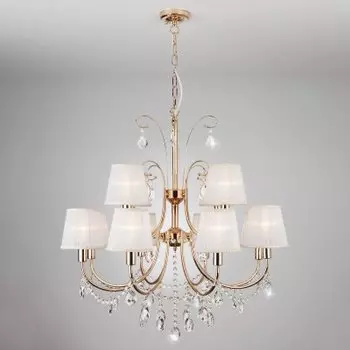 Подвесная люстра Евросвет 10087/12 золото/прозрачный хрусталь Strotskis