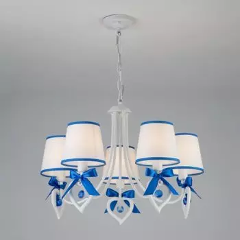 Подвесная люстра Евросвет 60066/5 белый/синий