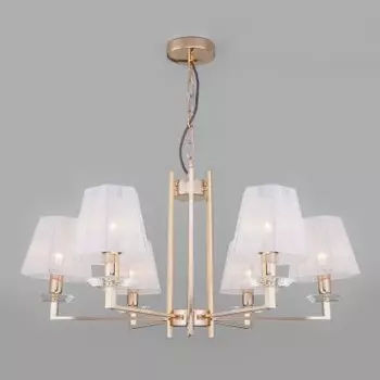 Подвесная люстра с абажурами Eurosvet 60114/6 золото Alegria