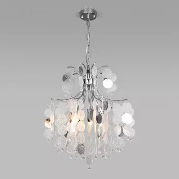 Подвесная люстра с декором из фактурного стекла Евросвет 320/5 Bolla