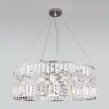 Подвесная люстра с хрусталем Eurosvet 10116/8 хром/прозрачный хрусталь Strotskis Lory
