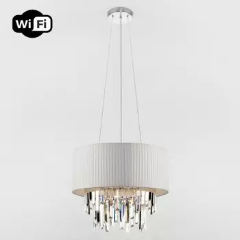 Подвесная люстра с управлением по Wi-Fi Eurosvet Amantea 10122/6 хром/прозрачный хрусталь Strotskis Smart (10106/6)