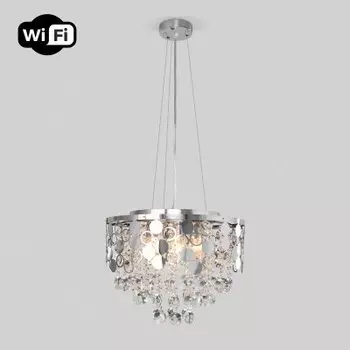 Подвесная люстра с управлением по Wi-Fi Eurosvet Lianna 10123/6 хром/прозрачный хрусталь Strotskis Smart