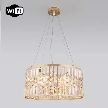 Подвесная люстра с управлением по Wi-Fi Eurosvet Lory 10125/5 золото/прозрачный хрусталь Strotskis Smart (10116/5)