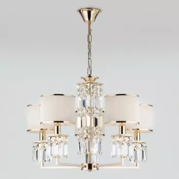 Подвесная люстра Умный дом Eurosvet 10129/5 золото/прозрачный хрусталь Strotskis Smart (10099/5)