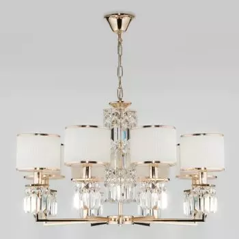 Подвесная люстра Умный дом Eurosvet 10129/8 золото/прозрачный хрусталь Strotskis Smart (10099/8)