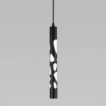 Подвесной потолочный светодиодный светильник DLR037 12W 4200K черный матовый