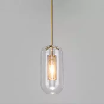 Подвесной светильник со стеклянным плафоном Eurosvet 50201/1 бронза Hugo