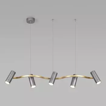 Подвесной светодиодный светильник Eurosvet 90103/5 матовый серый/золото Spacer