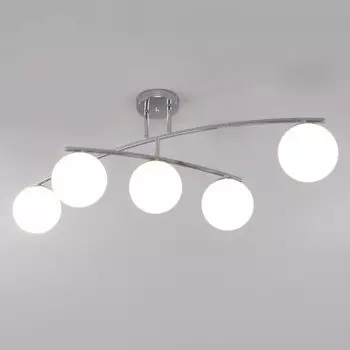 Потолочная люстра со стеклянными плафонами Eurosvet 30170/5 хром Bronx