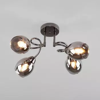 Потолочная люстра со стеклянными плафонами Eurosvet 30171/4 черный жемчуг Roselyn