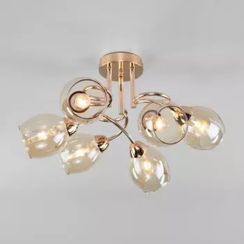 Потолочная люстра со стеклянными плафонами Eurosvet 30171/6 золото Roselyn