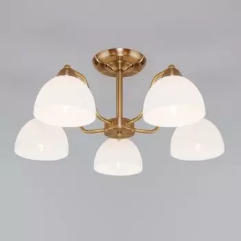 Потолочная люстра со стеклянными плафонами Eurosvet 30172/5 античная бронза Carissa