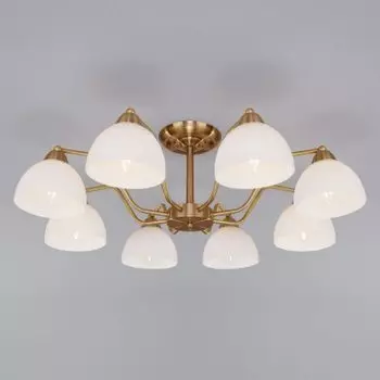 Потолочная люстра со стеклянными плафонами Eurosvet 30172/8 античная бронза Carissa