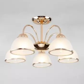 Потолочная люстра со стеклянными плафонами Eurosvet 30174/5 золото Shanon