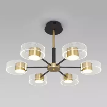 Потолочный светодиодный светильник Eurosvet 90244/6 черный/золото