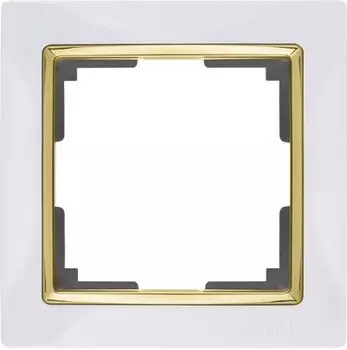 Рамка на 1 пост (белый/золото) WL03-Frame-01-white-GD Werkel
