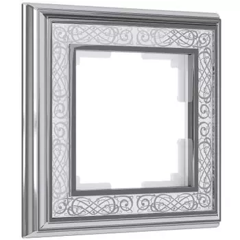 Рамка на 1 пост (хром/белый) W0011431 Werkel